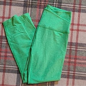 Lime green spacedye leggings 28”